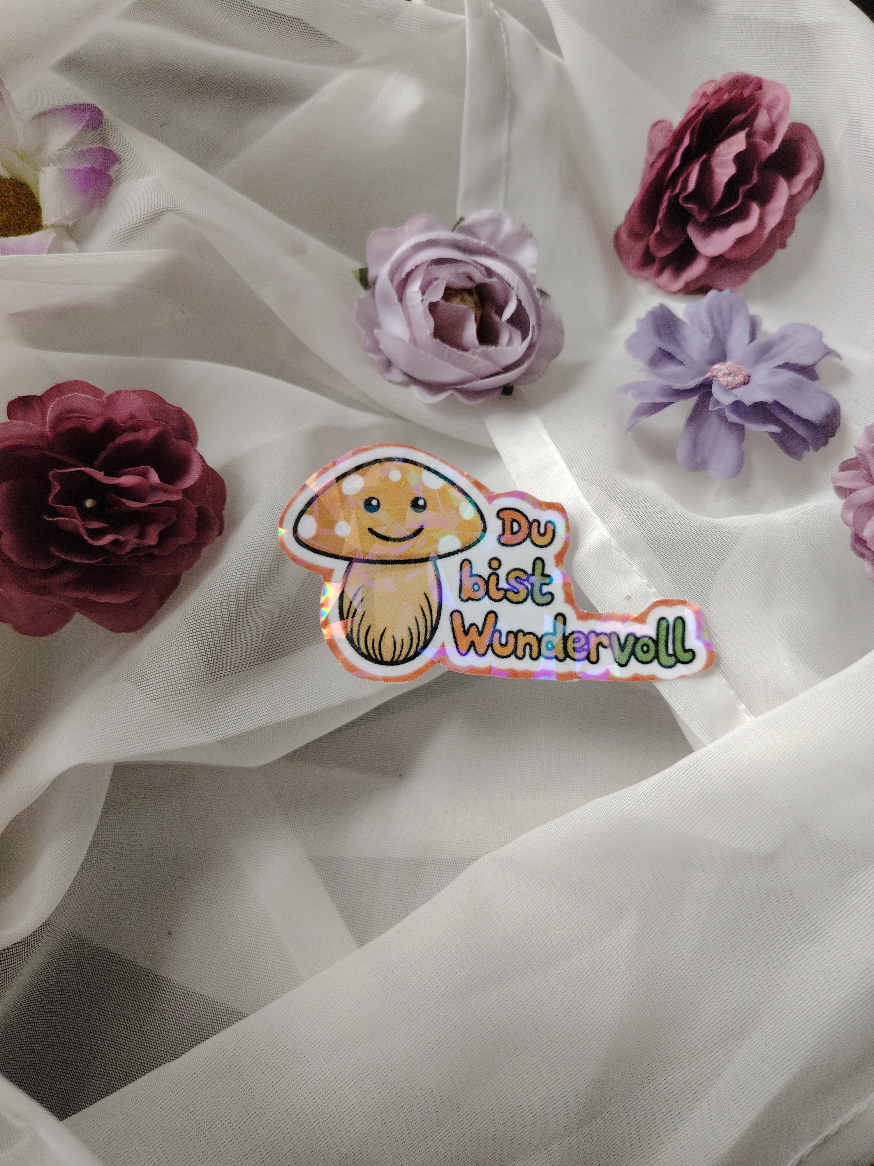 Pilz-Sticker „Du bist wertvoll“ – deine tägliche Aufmunterung 🍄🌟