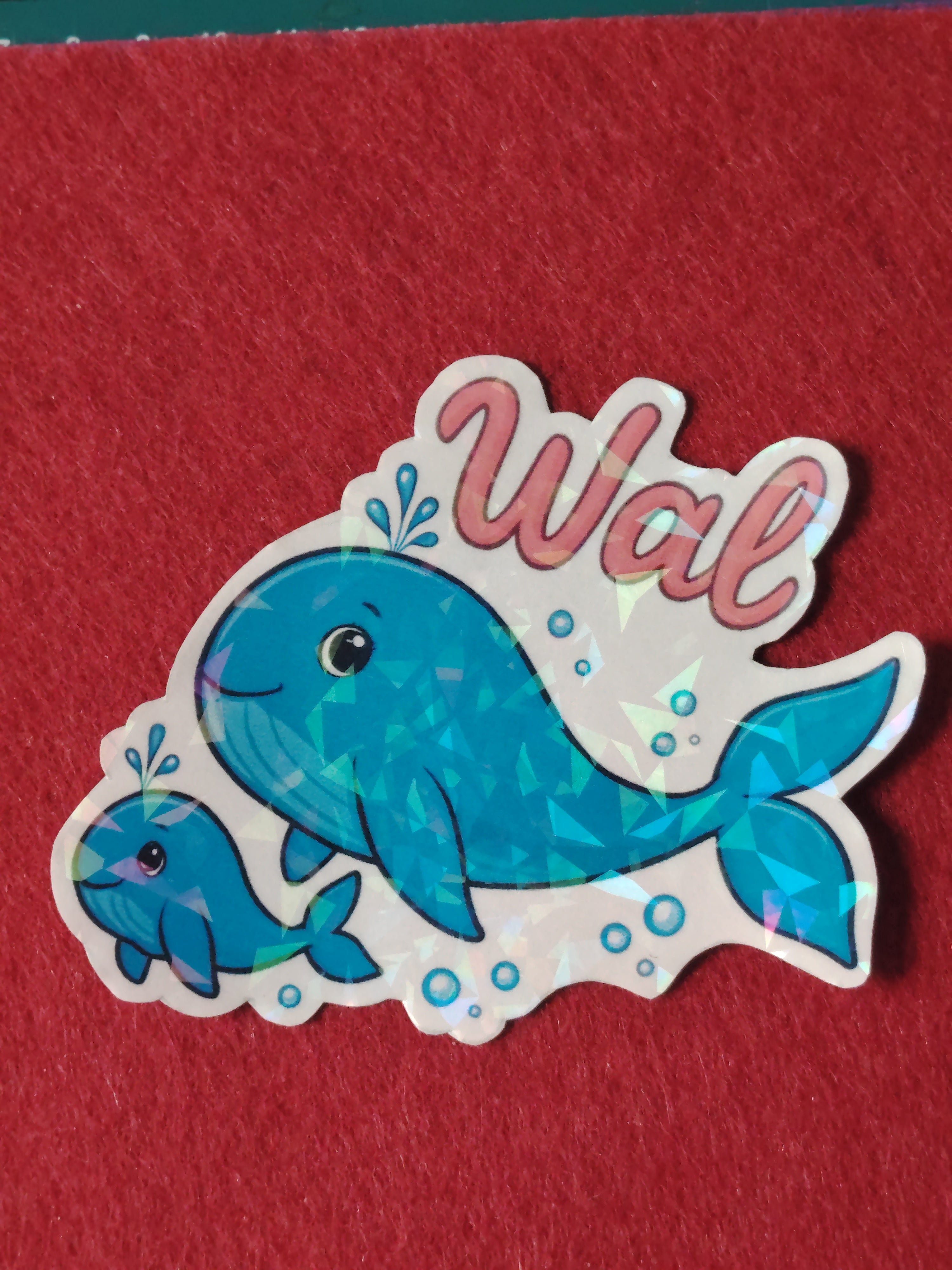 Sticker Wal mit Kind und Schriftzug