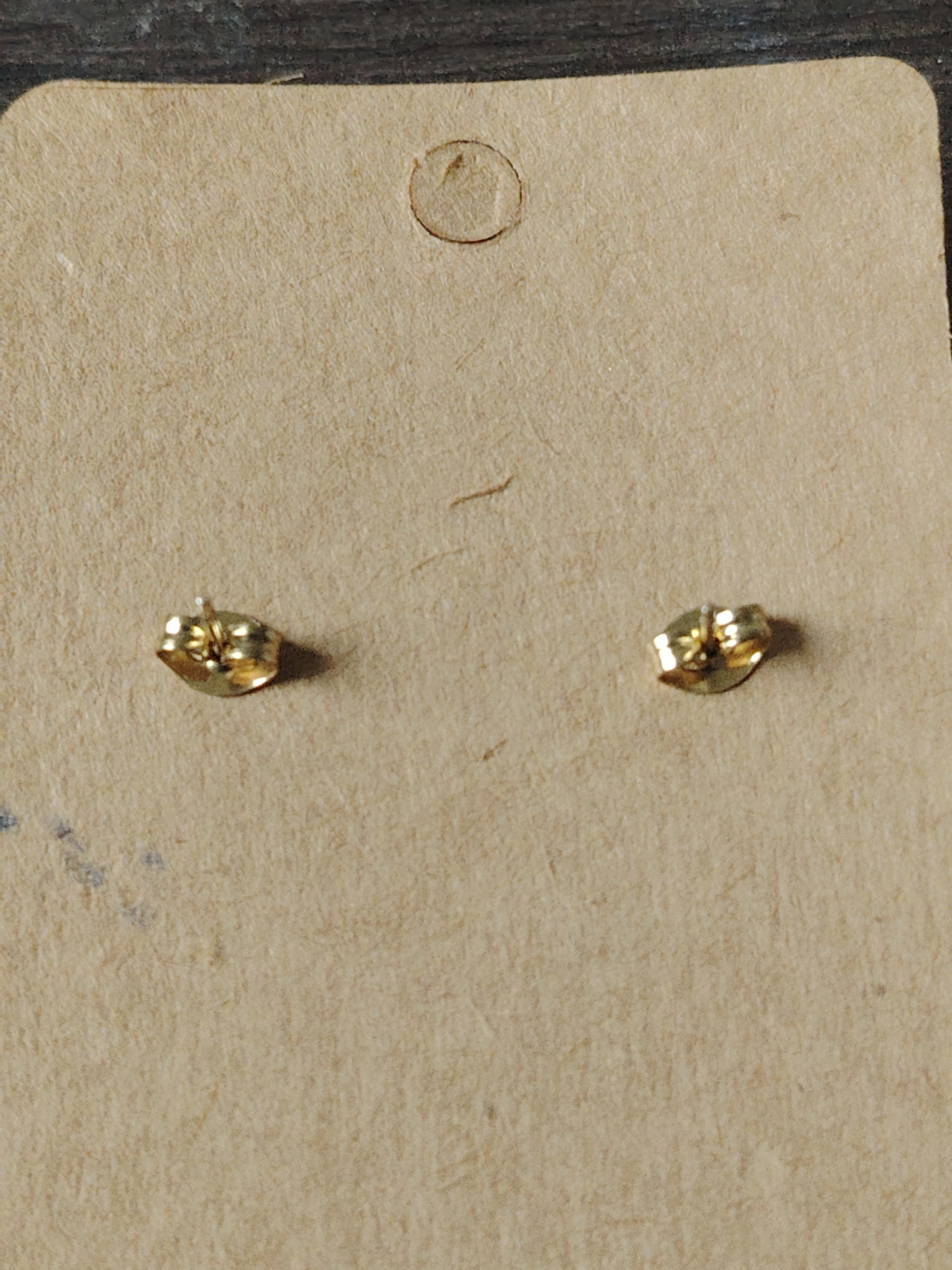 Medium-sized red and gold glitter rose stud earrings