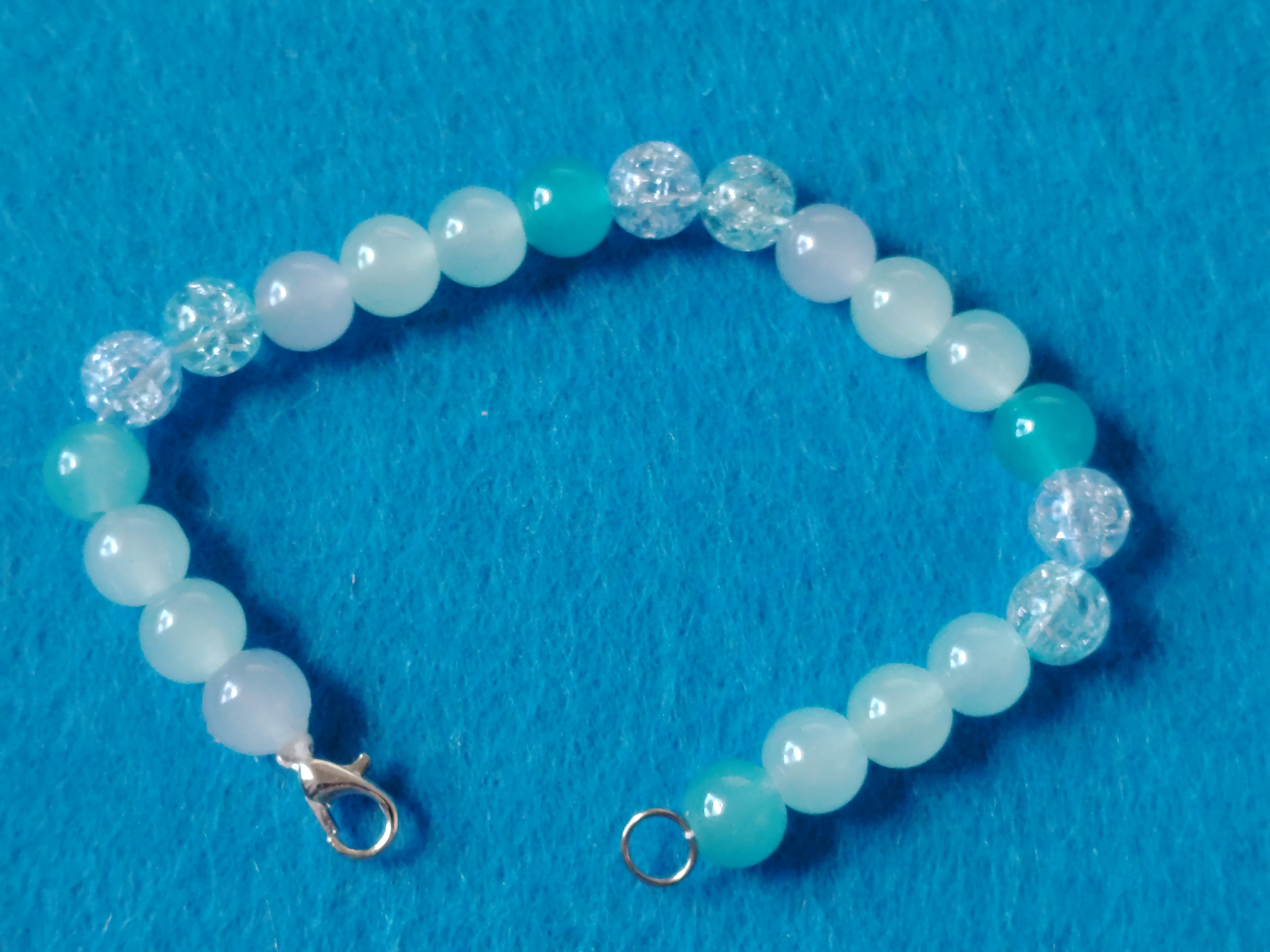 Glaskugel Armband mit( Kristall Kugeln Optik) mit den Farben, Verschiedene Blau Töne