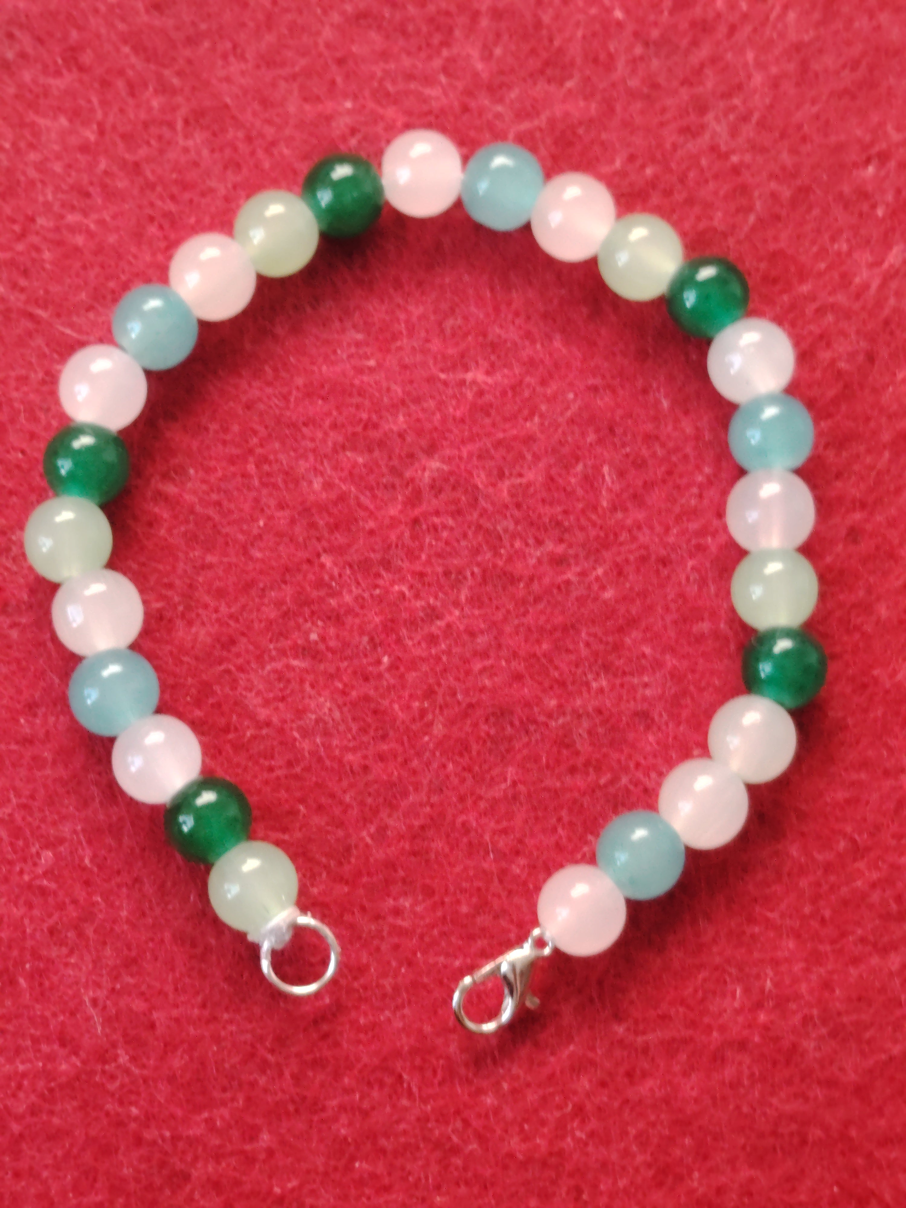Glaskugeln Armband ( Grün , Hell Grün, Blau Weiß)