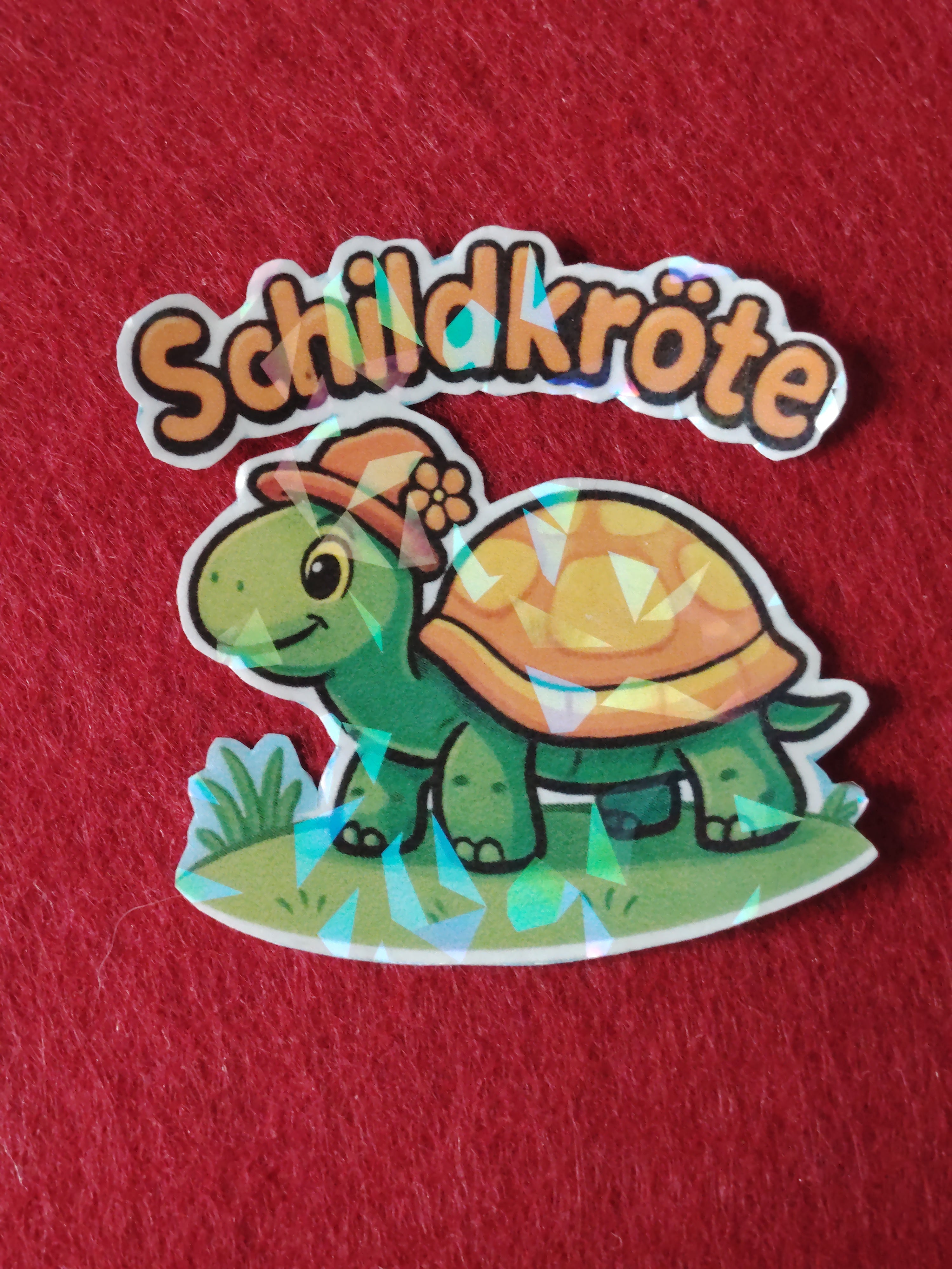 Schildkröte mit Schriftzug