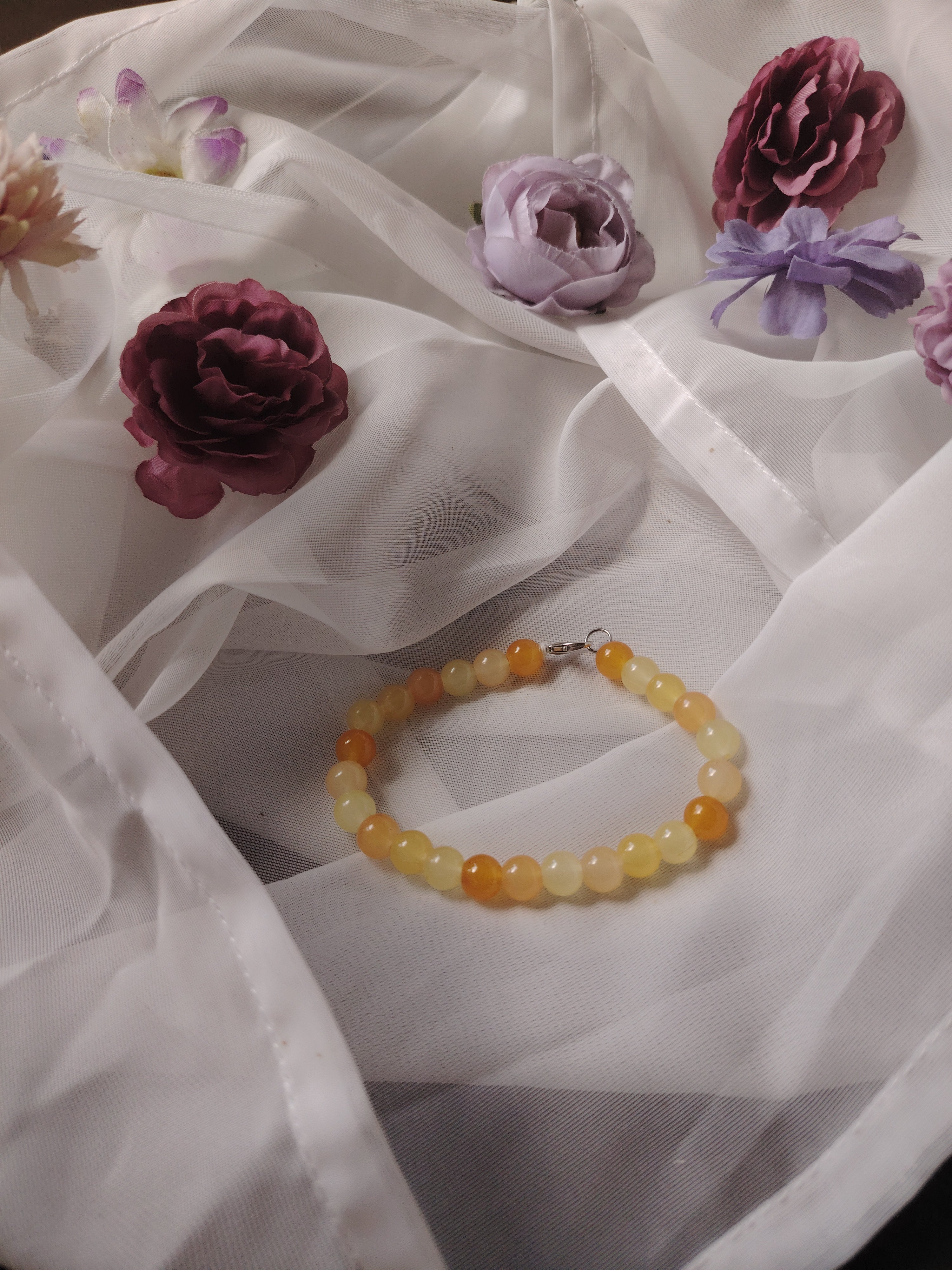 Glasperlen-Armband „Orange-Töne“ – ein Unikat mit Wärme & Herzlichkeit 🌸🧁