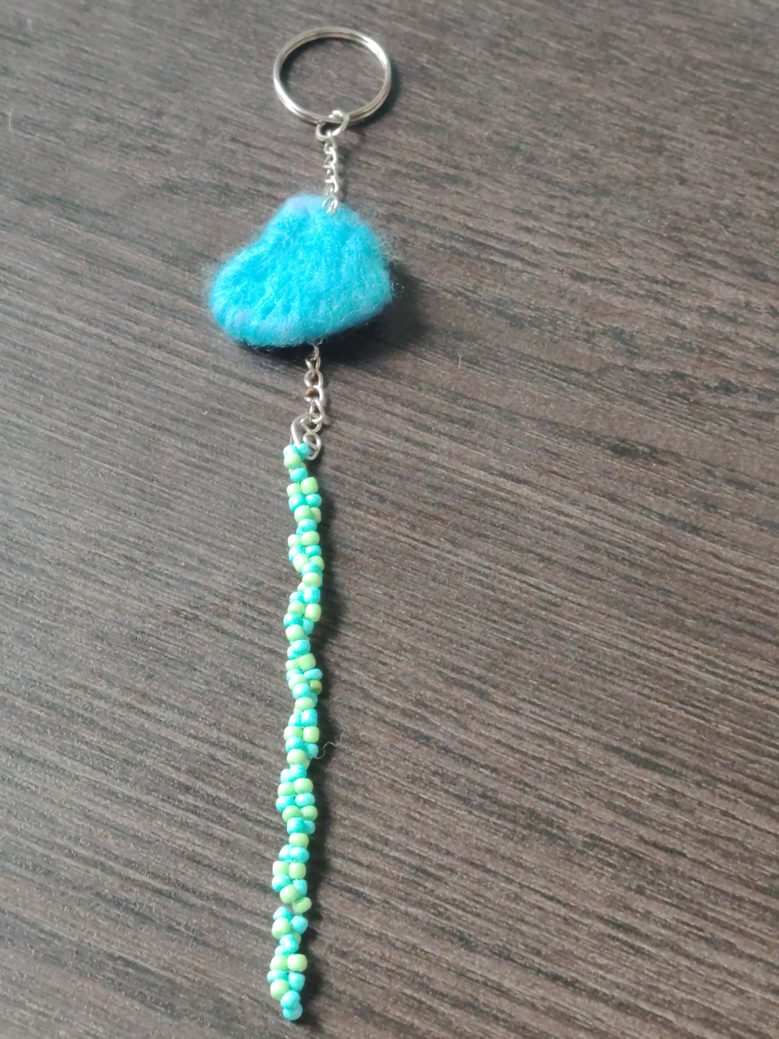 Schlüsselanhänger mit gefilzten Blauen Herz