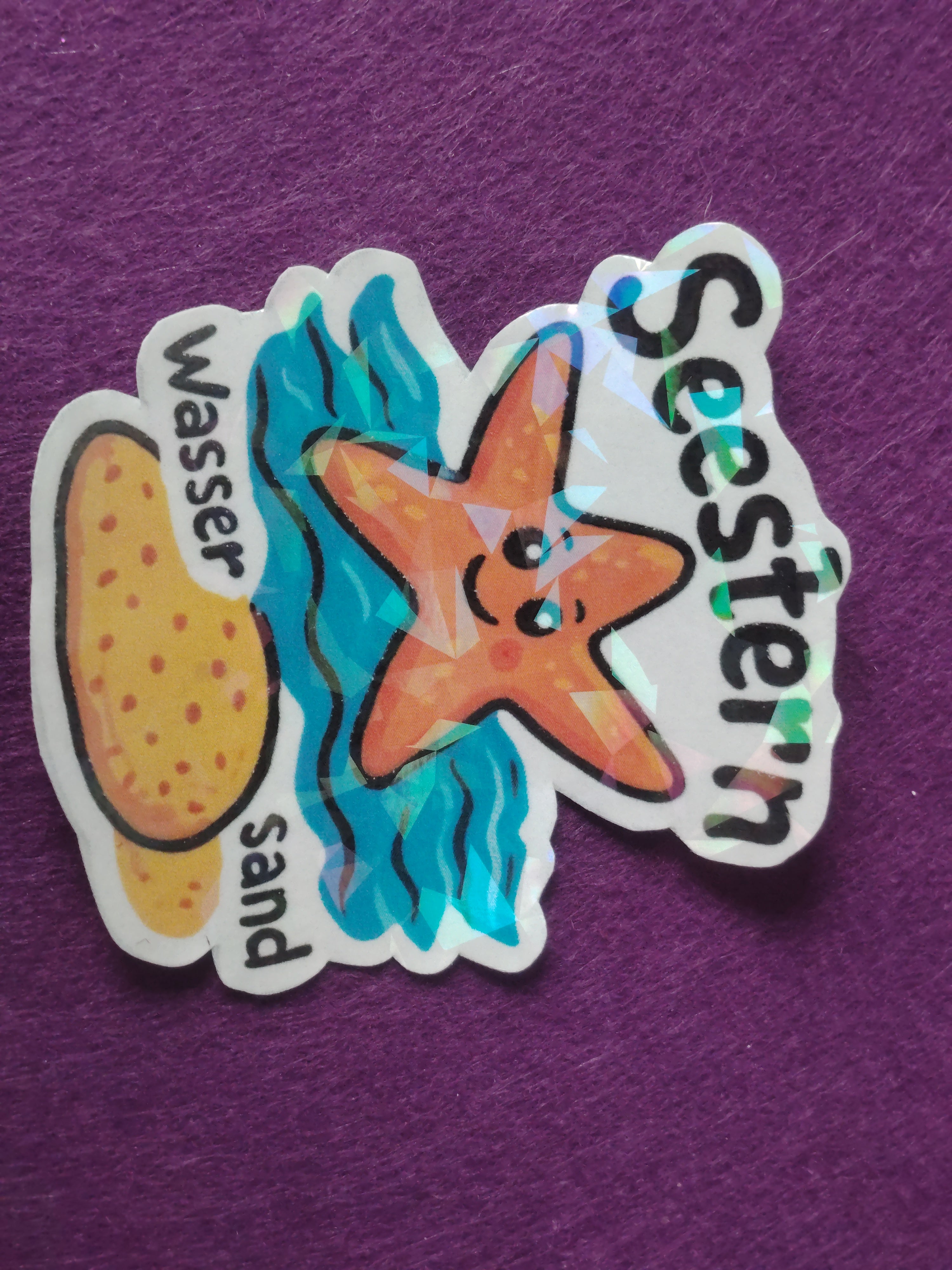 Sticker Seestern mit Schriftzug