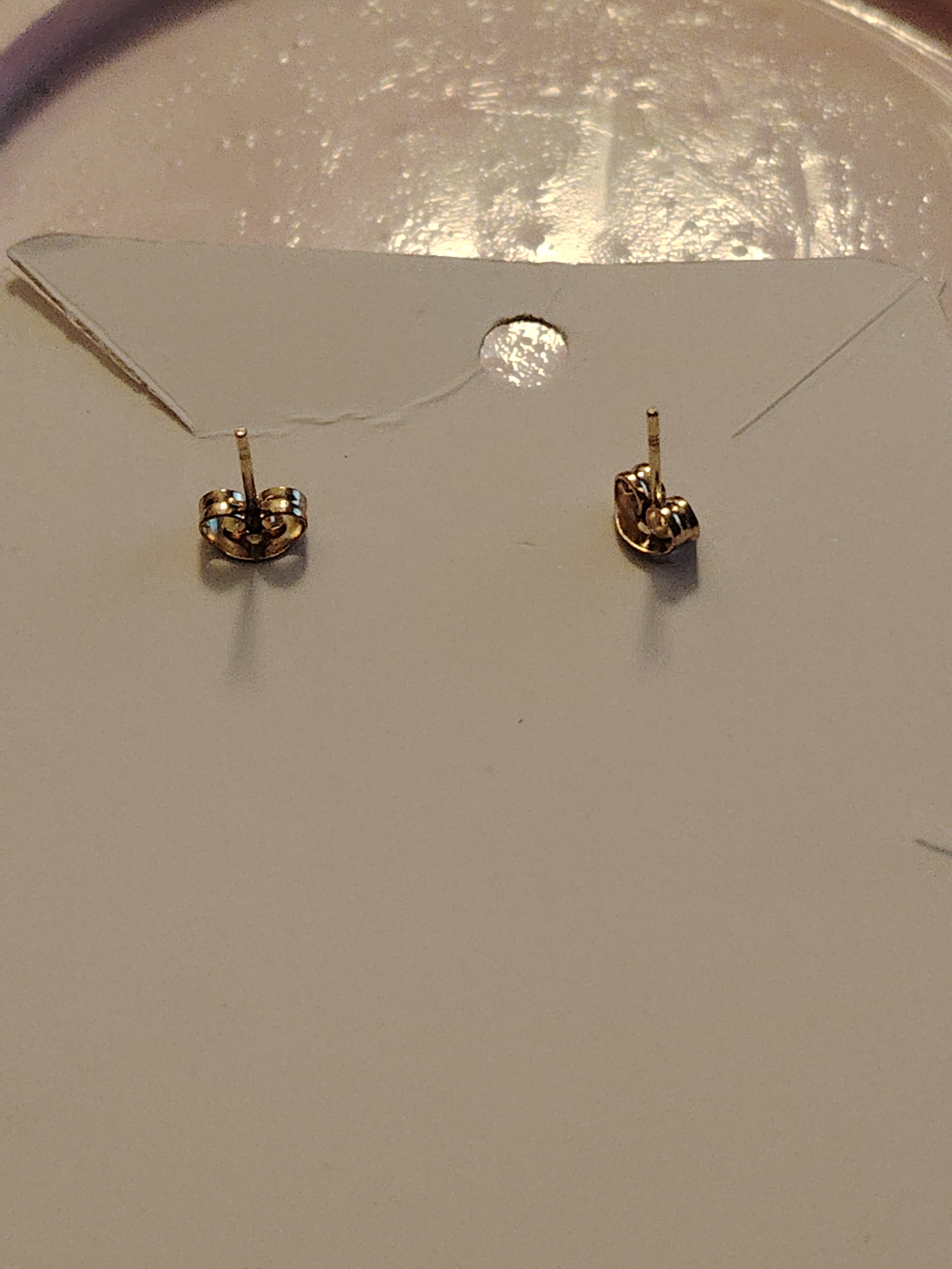 Floral style earrings in green and pink glitter