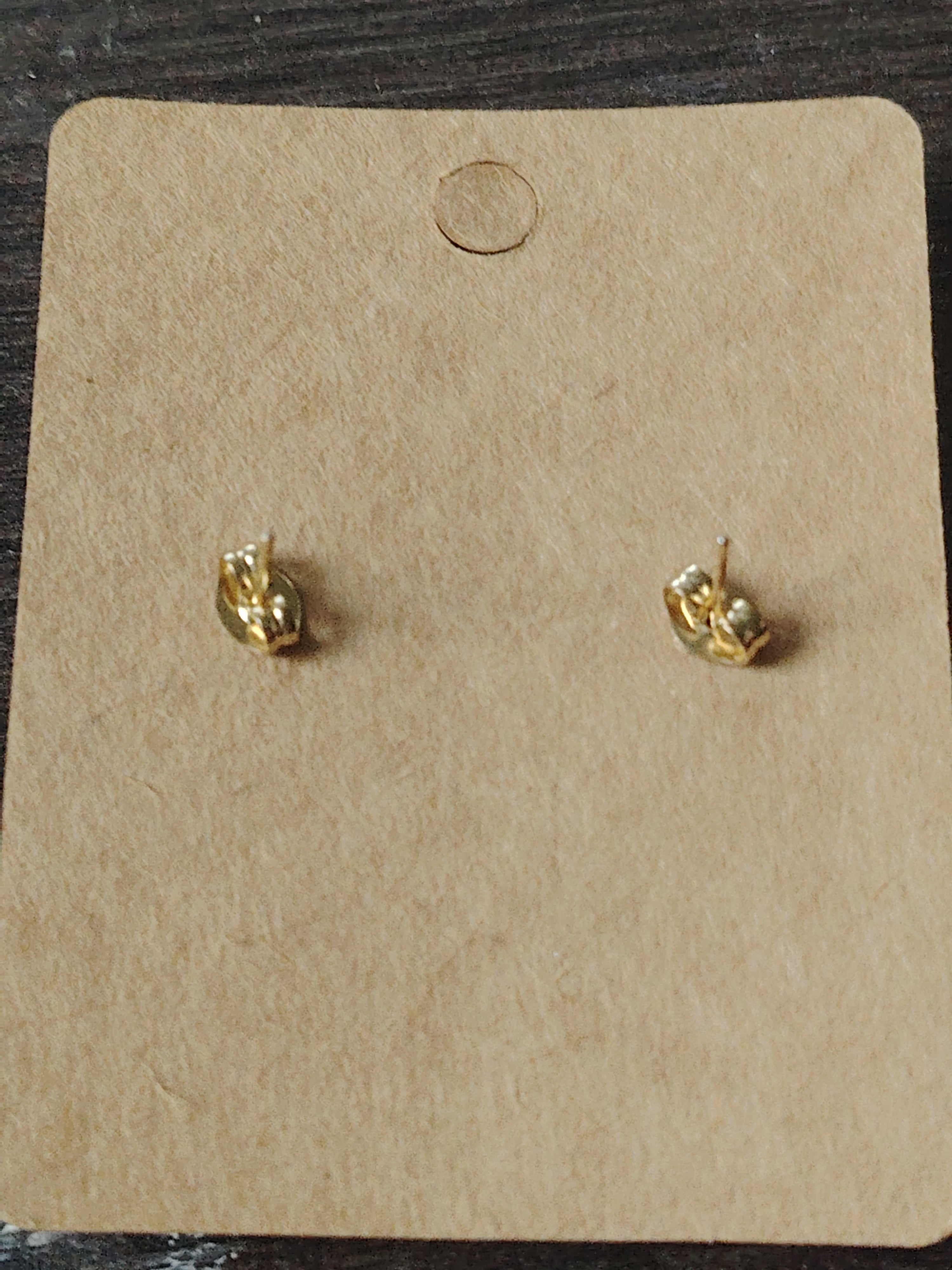 Medium-sized red and gold glitter rose stud earrings