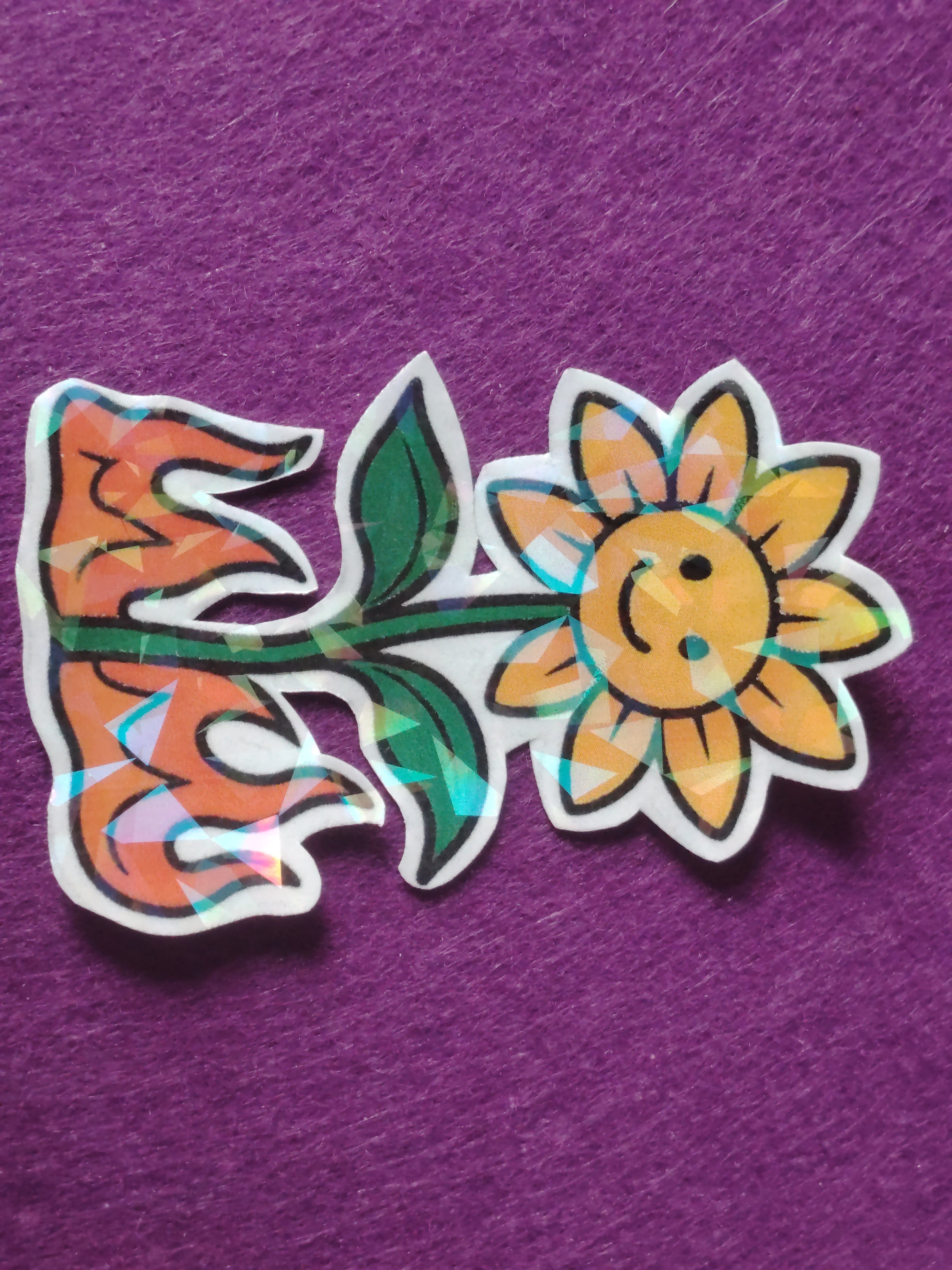 Sticker Blume mit Feuer